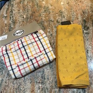 Yellow and Plaid Chef’s Apron and Kitchen Towel Set